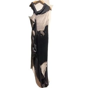 EUC ZERO + MARIA CORNEJO Silk Asymmetrical Maxi Dress Sz 4